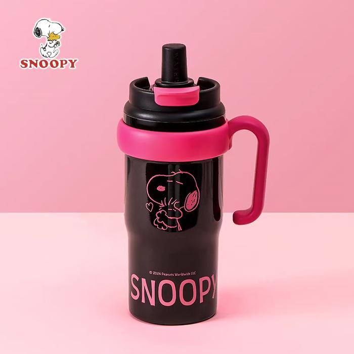 Botol Minum Black Pink Fanta Snoopy Original Peanuts Tumbler Termos Air Botol Air 700ml Kerja Travel