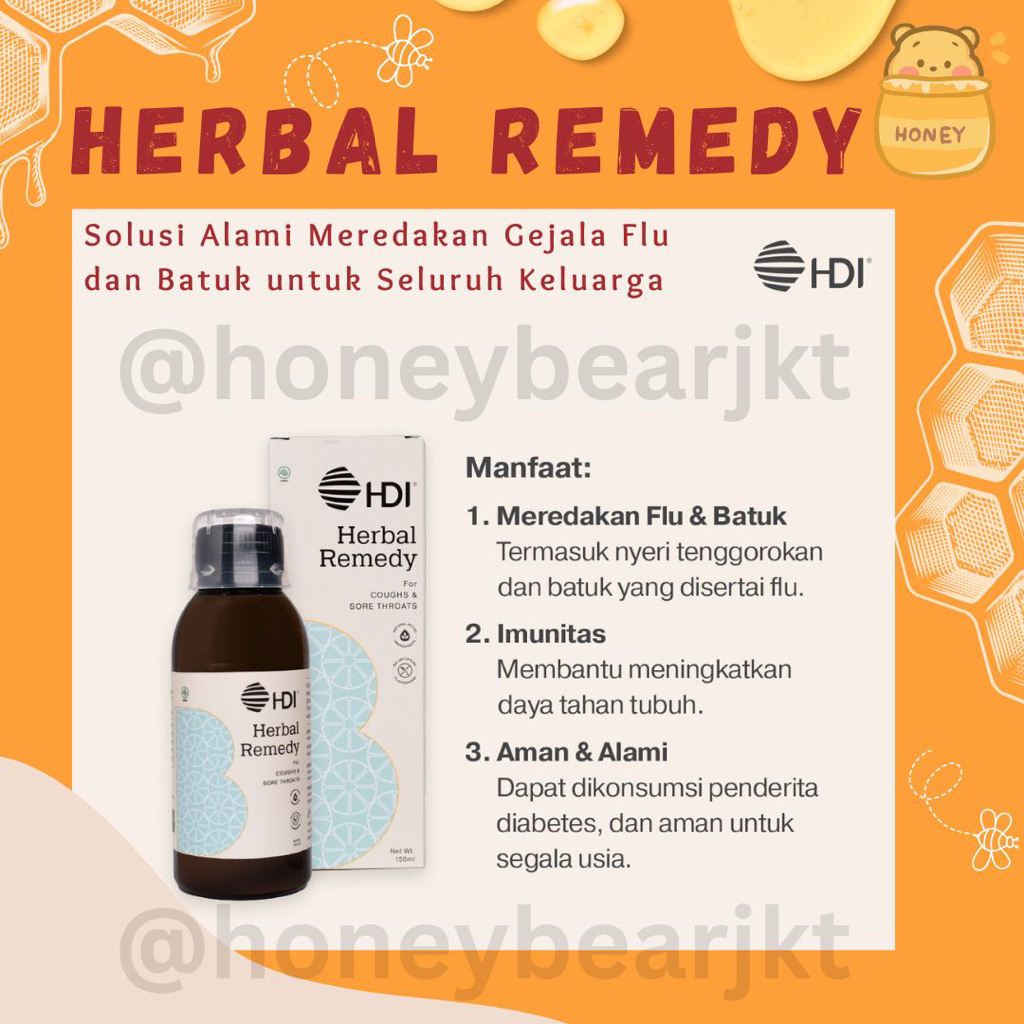 OBAT BATUK HERBAL REMEDY HDI 100% ORIGINAL EXP 2027