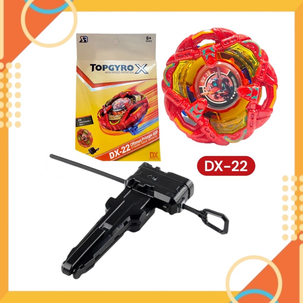 Gangsing X Set Launcher Grip DX22 Gasing Topgyro Lengkap