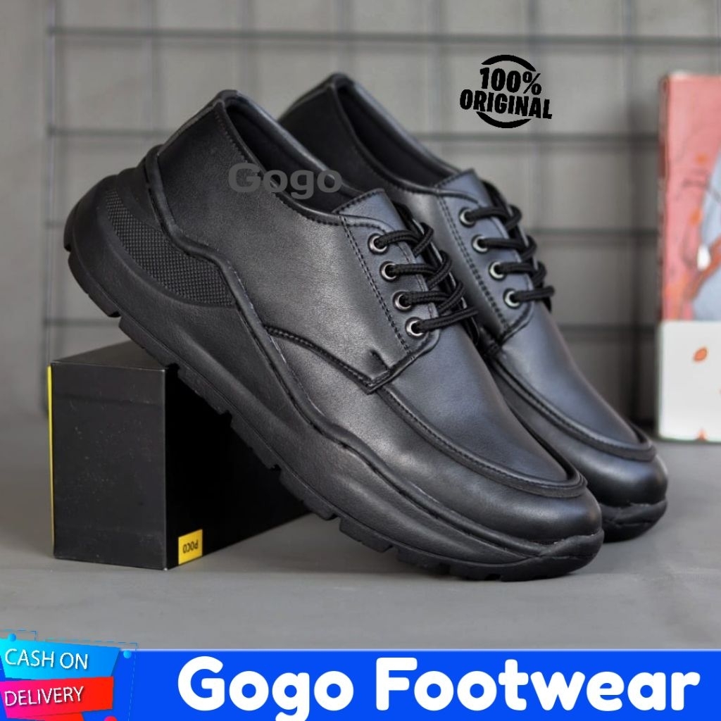 GOGO SPARTA Sepatu Pantofel Formal Hitam Pria Kulit Faux Oxford Pansus Loafers Casual Kerja Sekolah 