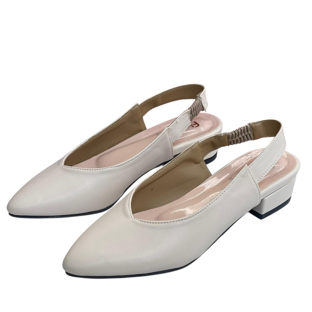 sandal wanita tali belakang karet samping FLd hak 3cm nyaman dikaki