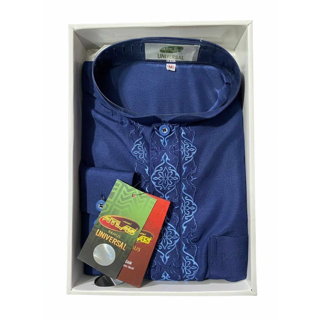 (COD) Baju Koko Atlas Universal | Kemeja Koko Lengan Panjang Atlas Premium