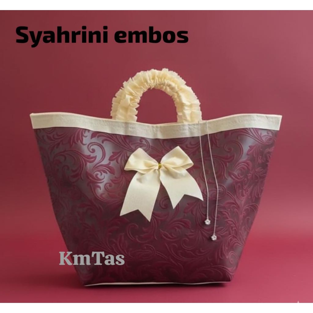 GOODIEBAG SYAHRINI EMBOS tas kain besek /hajatan ukuran 22x22 isi 12 pcs