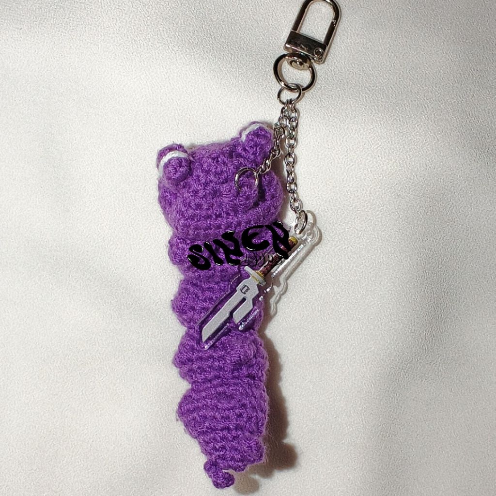 Toji's Worm Amigurumi and Sword Keychain