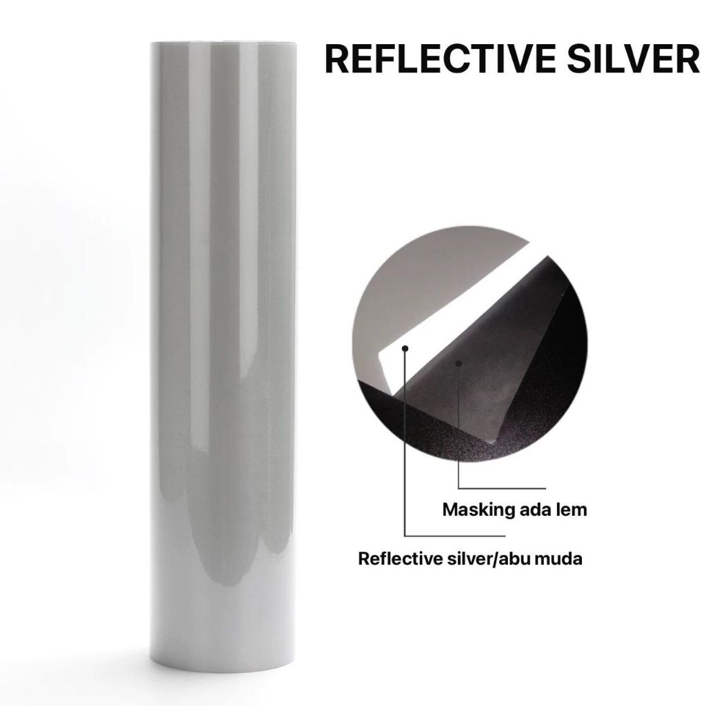 KHUSUS ROLLAN -POLYFLEX SILVER LEBAR 60 MASKING LEM - POLYFLEX REFLECTIVE NYALA - SABLON POLYFLEX PU