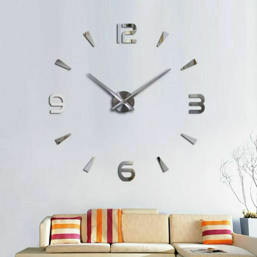 Hiasan dinding jam dinding Jumbo taffware Jam diy Jam dinding unik 150CM Hitam Gold Jam dinding jumb