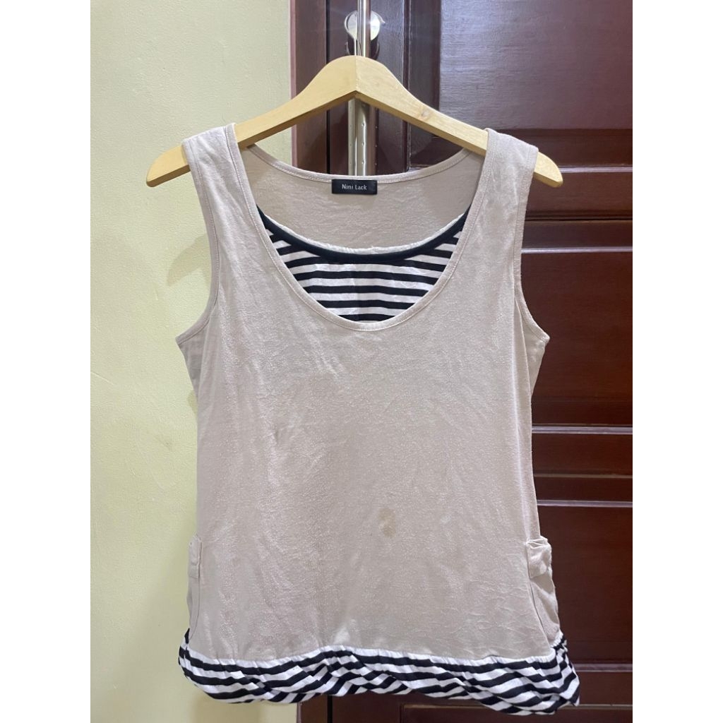 milkmaid babydoll vintage y2k stripe 2000's tanktop camisole