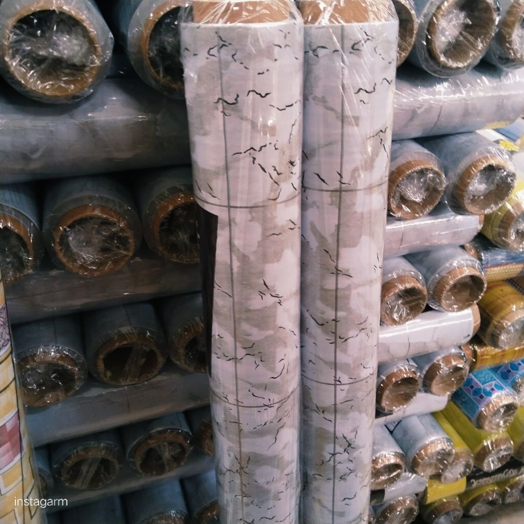 KARPET/PERLAK LANTAI PLASTIK/KARPET VINYL/KARPET ROLL MOTIF PUTIH 15M