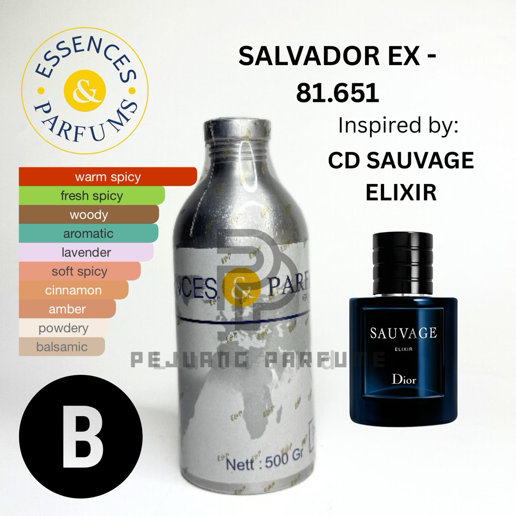BIBIT ESSENCES SALVADOR EX 81.651 GRADE B | INSPIRED BU CD SAUVAG ELIXIR | BIBIT ESSENCES 100ML REPA