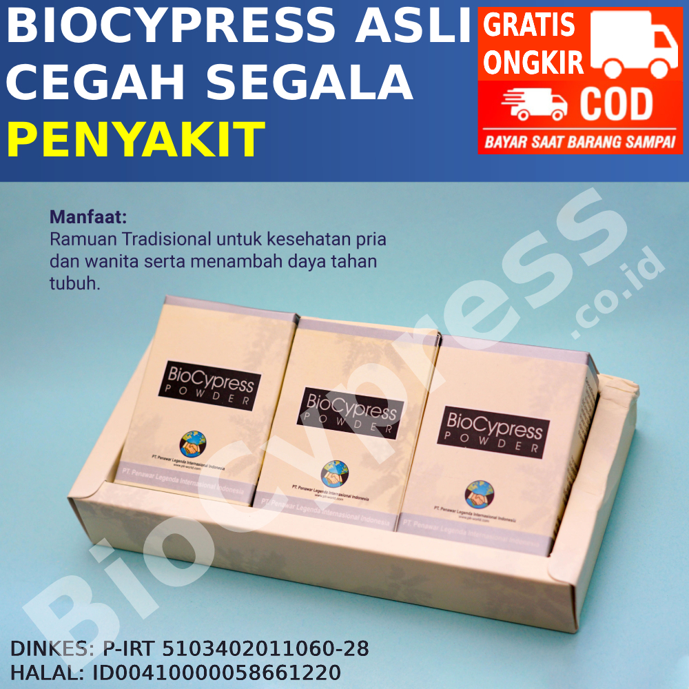 BioCypress Original isi 18 Sachet Powder Obat Herbal Bio Cypress, Solusi Mengatasi Stroke, Asam Urat
