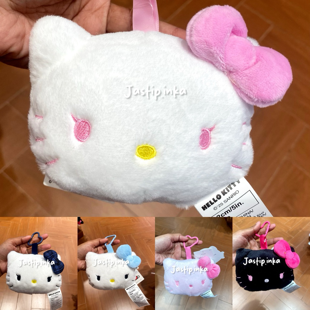 Miniso x hello kitty - keychain plush head hello kitty