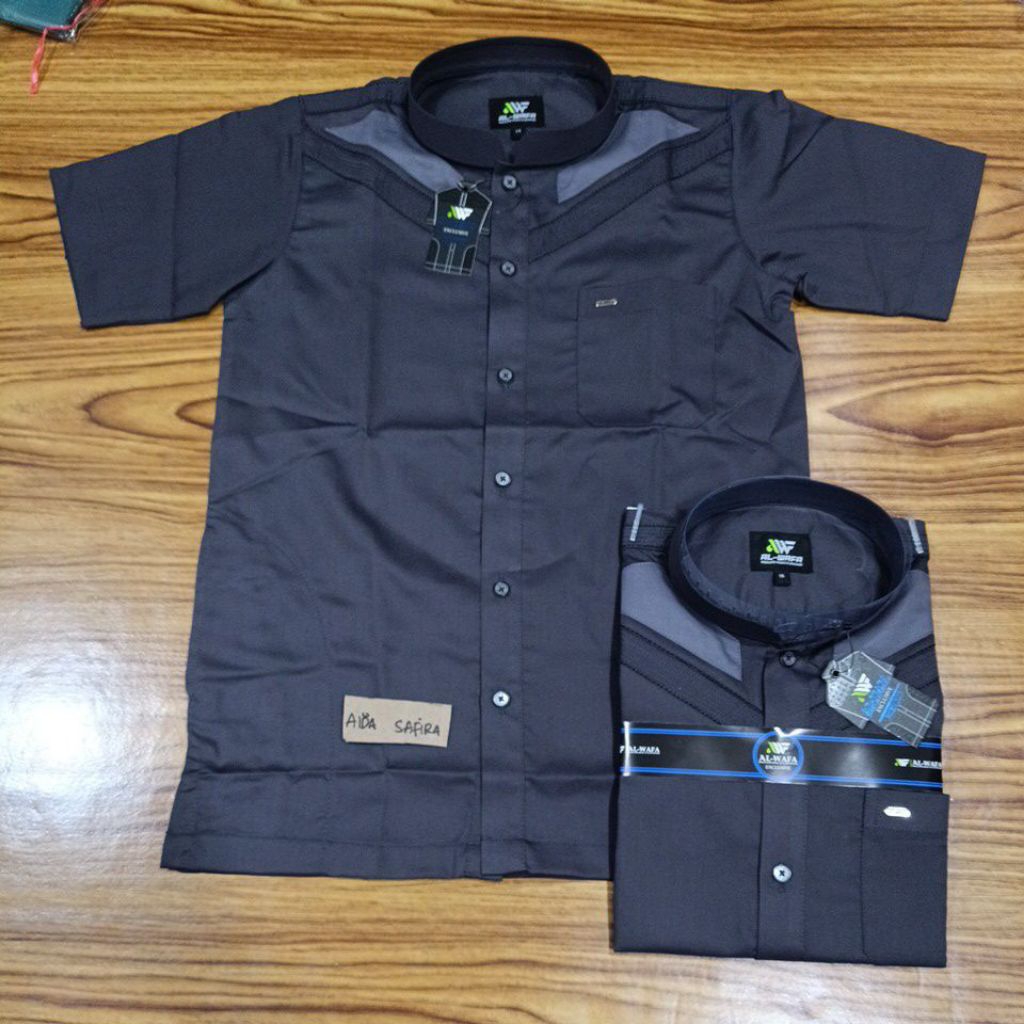 (AL-WAFA) KOKO AL-WAFA ANAK TANGAN PENDEK/ATASAN KOKO MUSLIM ANAK AL-WAFA/KOKO AL-WAFA LENGAN PENDEK