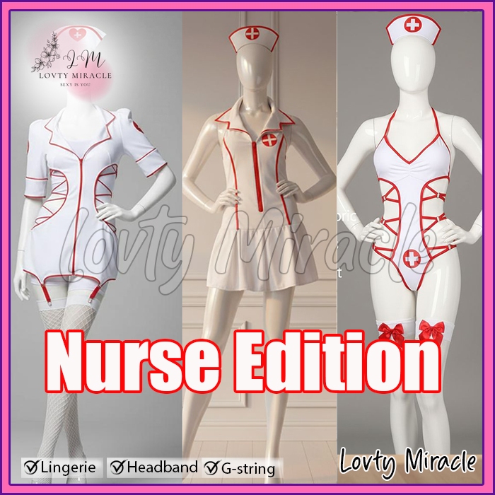 [NURSE EDITION] Sexy Lingerie Wanita Cosplay Seragam Suster Seksi