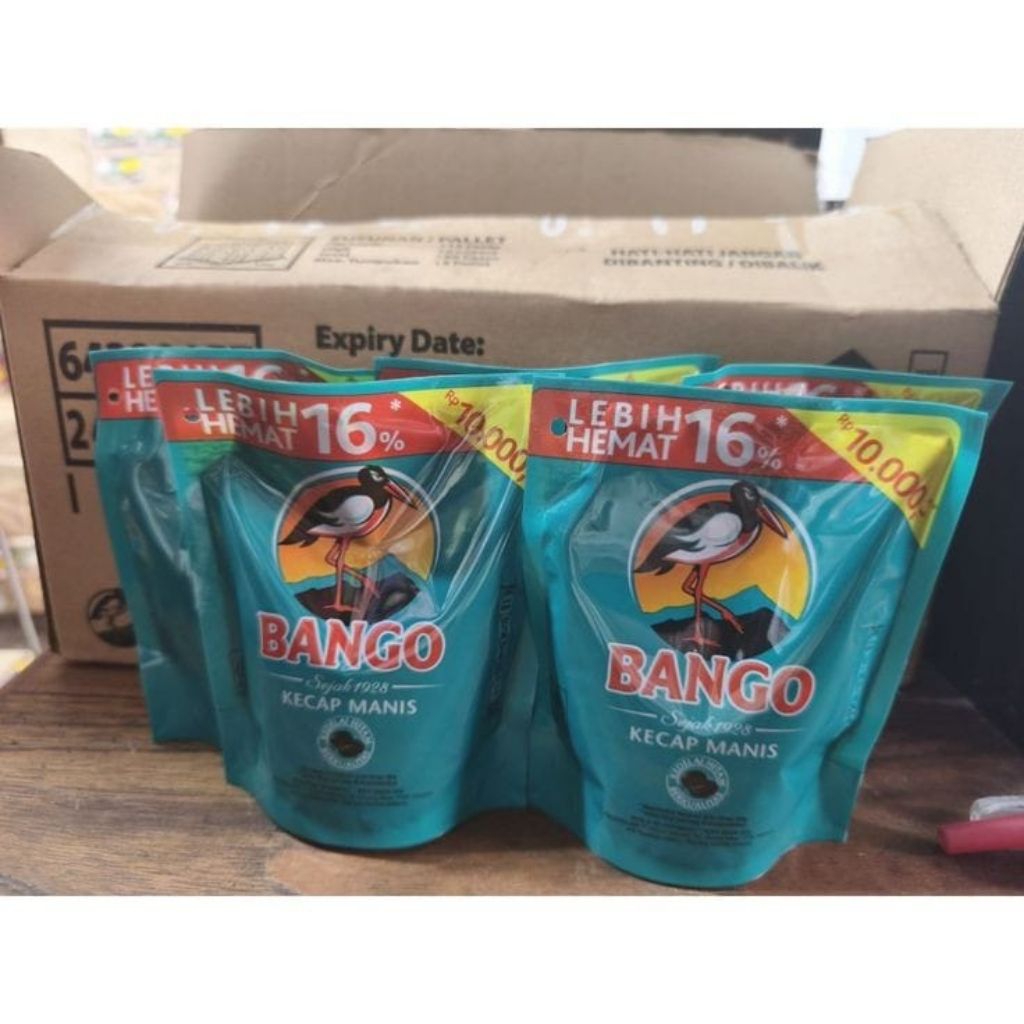 Kecap Bango 1 dus 265g x 24 / Kecap Manis Bango Tanggung Dus / Kecap Bango refill 265 gram Karton