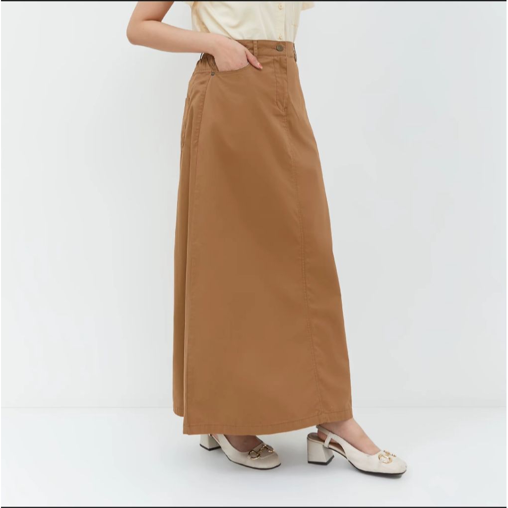 Clarisa Deep Brown Skirt - GEELA, Rok Wanita