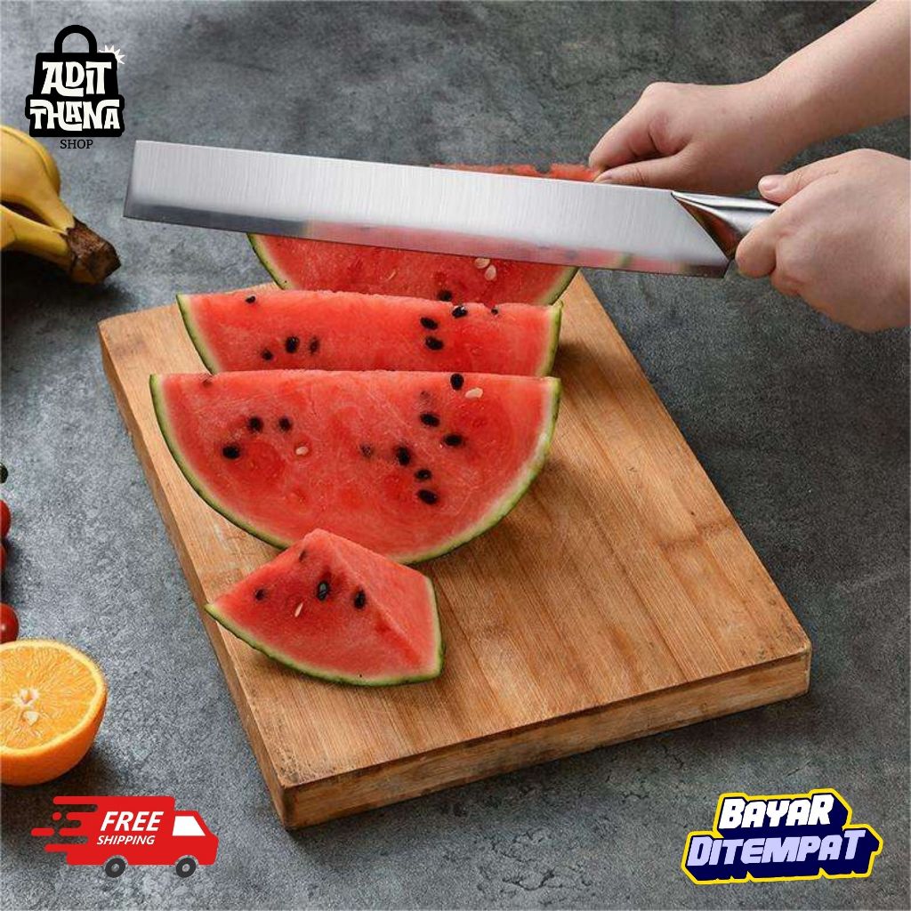 Pisau Buah Stainless Steel Panjang Anti Karat Pisau Semangka Melon Uk 50 cm