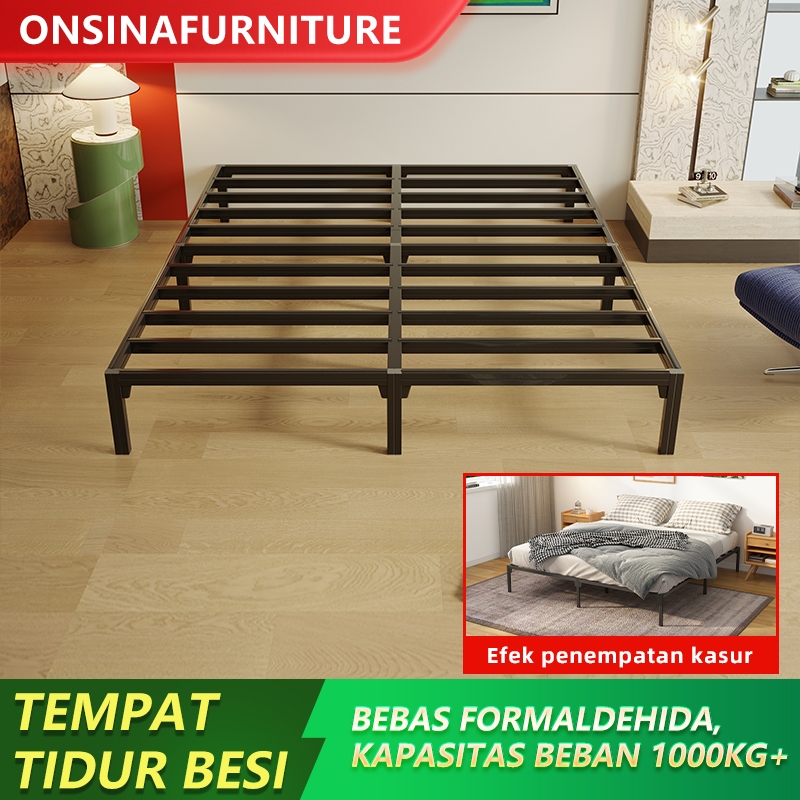 ONSINA Dipan Tempat Tidur aesthetic Ranjang Besi 160x200 Divan Kasur Besi Yelena Ranjang Tidur