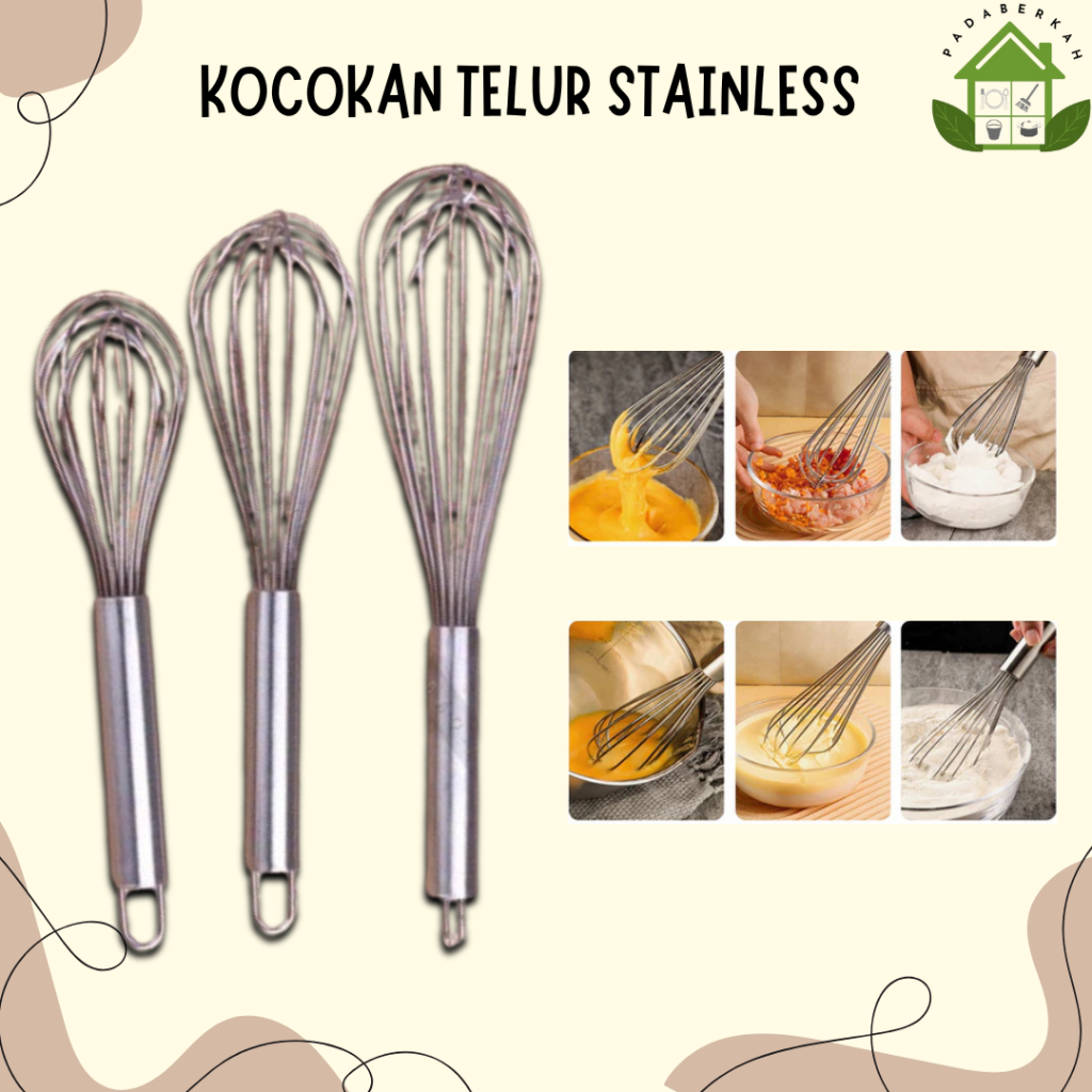 Kocokan Kue Kocokan Telur Manual Stainles Manual Adonan Kue Hand Mix Pengocok