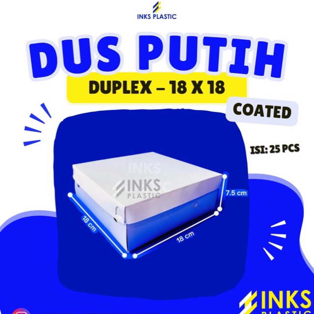 DUS PUTIH TEBAL 18x18 BOX NASI KOTAK DUPLEX