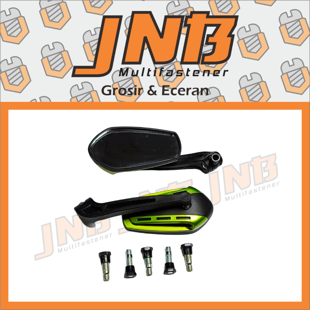 Spion Variasi Universal + Baut + Bosh ZX-2650-2 ( BLACK GREEN ) Spion Variasi Universal 1 Set Kanan 