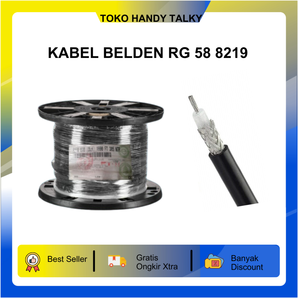 Kabel Rg 58 Rg58 Belden 8219 Ori Panjang 8m 8 Meter New