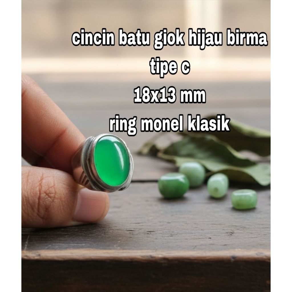 Cincin batu giok birma tipe C mban monel tanam