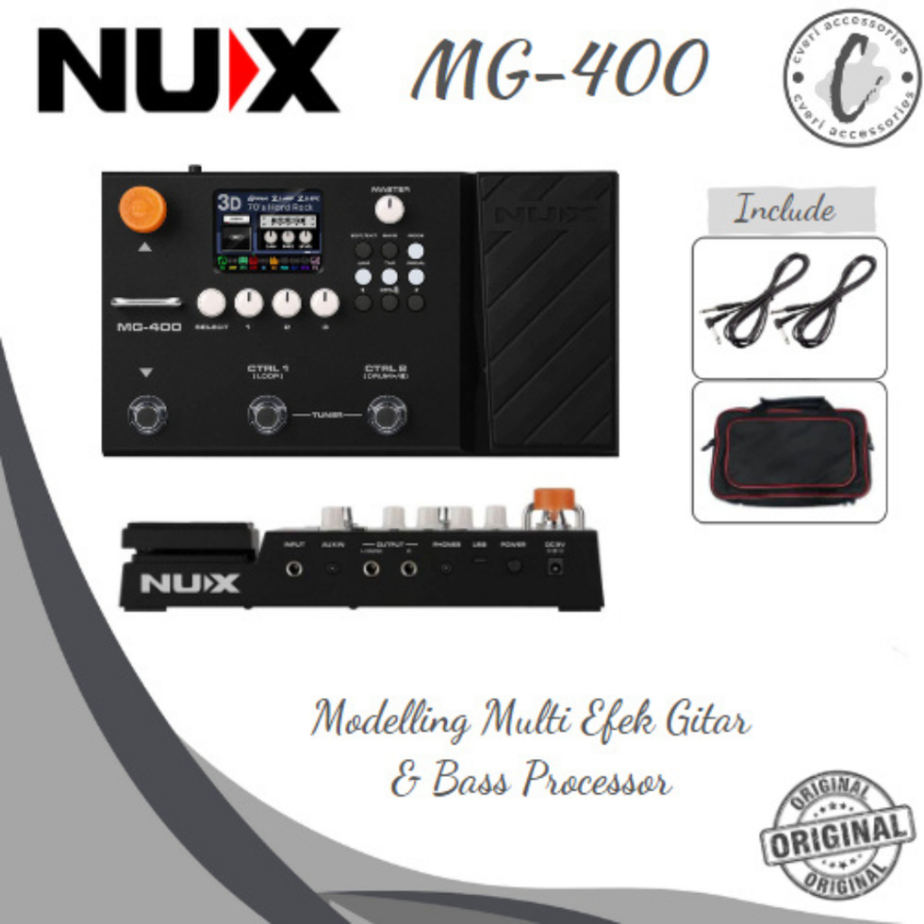 NUX MG400 Multi Gitar & Bass Efek Gitar Pedal Nux MG-400