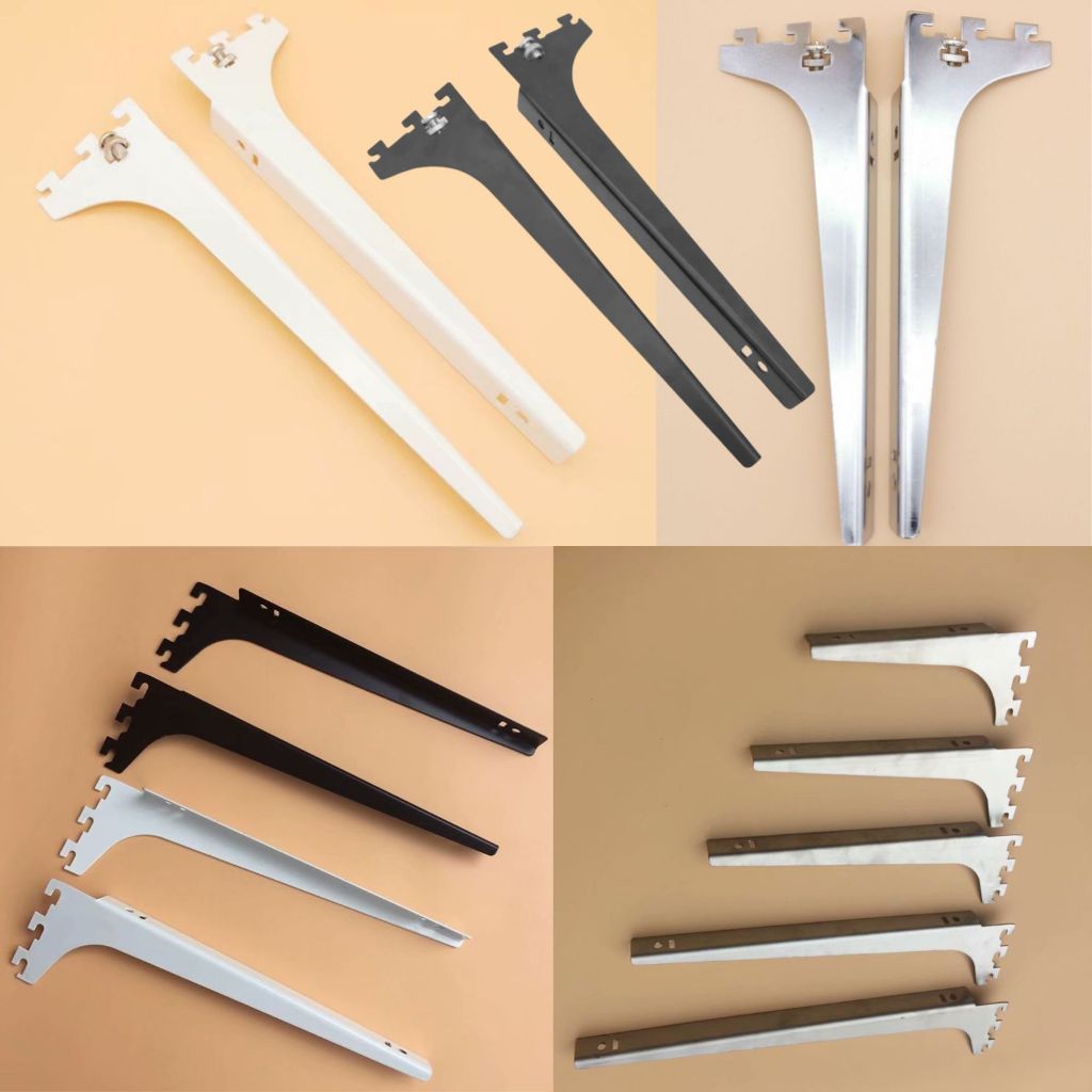 Daun Bracket Kayu/Ambalan Penyangga Rak Display Chrome TV/Ambalan Rak Kayu Kaca Triplek/Siku kayu Da