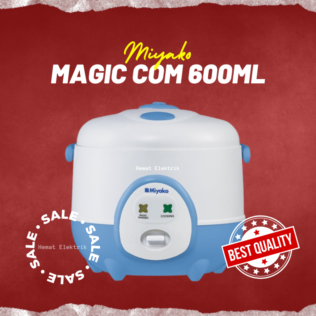 Rice Cooker Magic Com Miyako Mini Kecil Untuk Anak Kos 0.6 Liter MCM-606