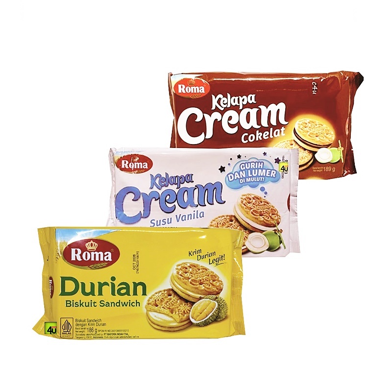 ROMA - Kelapa Cream Biskuit - 180 gr PACK