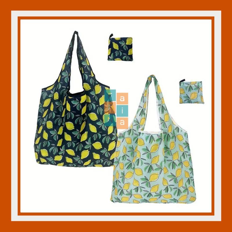 Tas Belanja Polyester Tanpa gantungan/  Kain Tas Lipat Tas Belanja Lipat Portabel