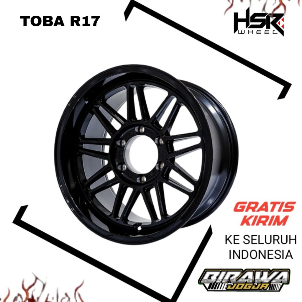 Pelek mobil Triton Hilux Strada Dmax Navara ring 17 hitam glossy lubang baut 6 original HSR Toba