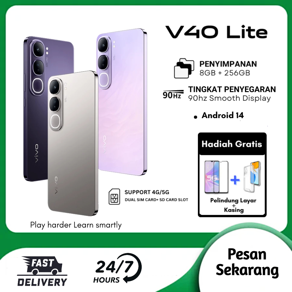 HP VIVO V40 LITE 8+256GB Hp Murah Smartphone Fullset 5G Smartphone