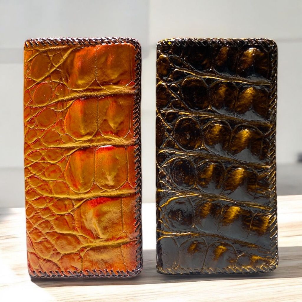 Dompet Lipat Pria Panjang Kulit Buaya ASLI Dompet COWOK  Panjang Rajut Asli Original PREMIUM PHANTOM