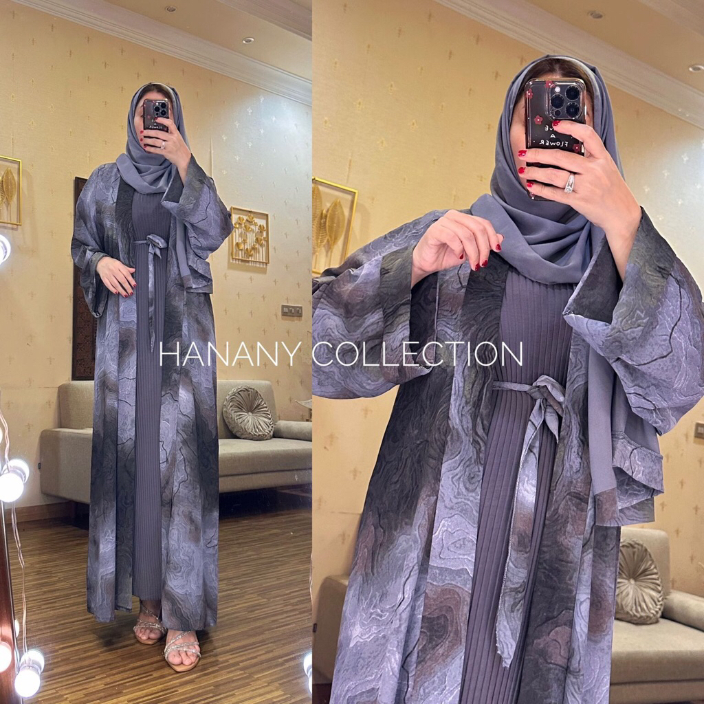 Abaya Dubai Inner Outer Gradasi