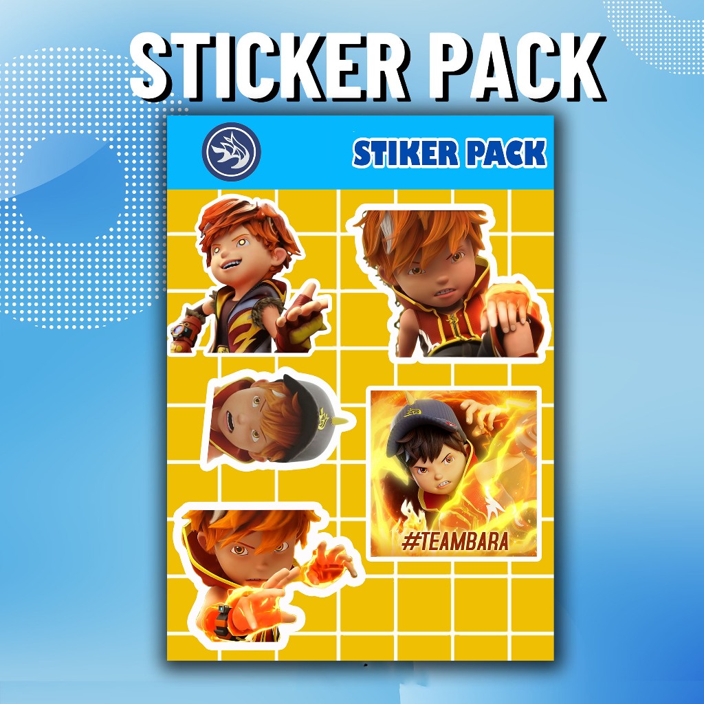 Stiker Pack Boboiboy blaze, Sticker Untuk HP, Laptop, Helm, Motor, Kaca, Dl