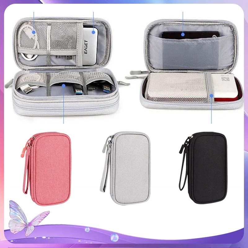 Tas Penyimpanan Bank Daya Pouch Hp Tas Gadget Travel Organizer Tas Powerbank Dan Handphone Gadget Po