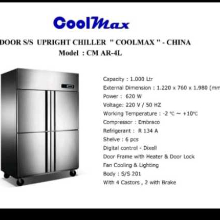 S/S UPRIGHT CHILLER 4 DOOR/UPRIGHT CHILLER 4 PINTU