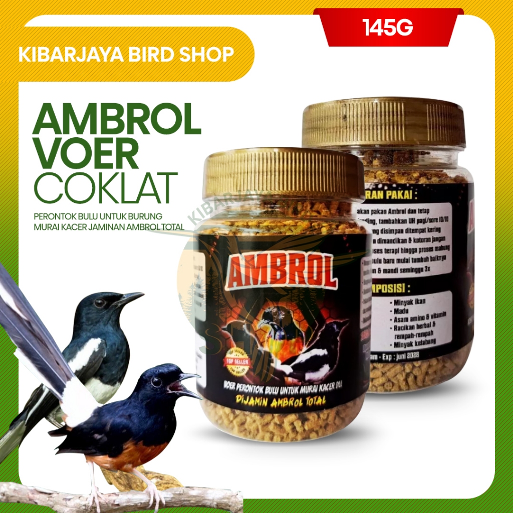 AMBROL VOER COKLAT PERONTOK BULU 145G AMPUH AMBROL TOTAL PERONTOK BULU BURUNG KACER DAN MURAI