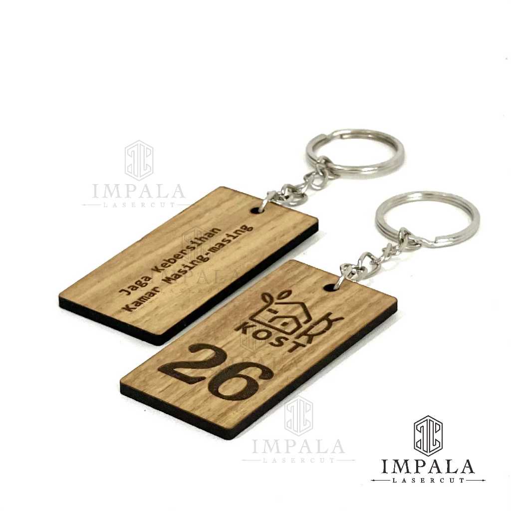 Gantungan Kunci Kayu Hotel / Guest House / Kost / Penginapan / Ganci Murah/ Ganci Loker / Bentuk Per