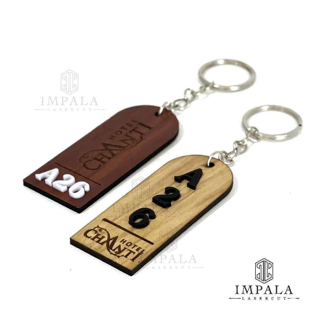 Bloom_Day Gantungan Kunci Kayu Hotel / Guest House / Kost / Penginapan / Ganci Murah/ Ganci Loker /