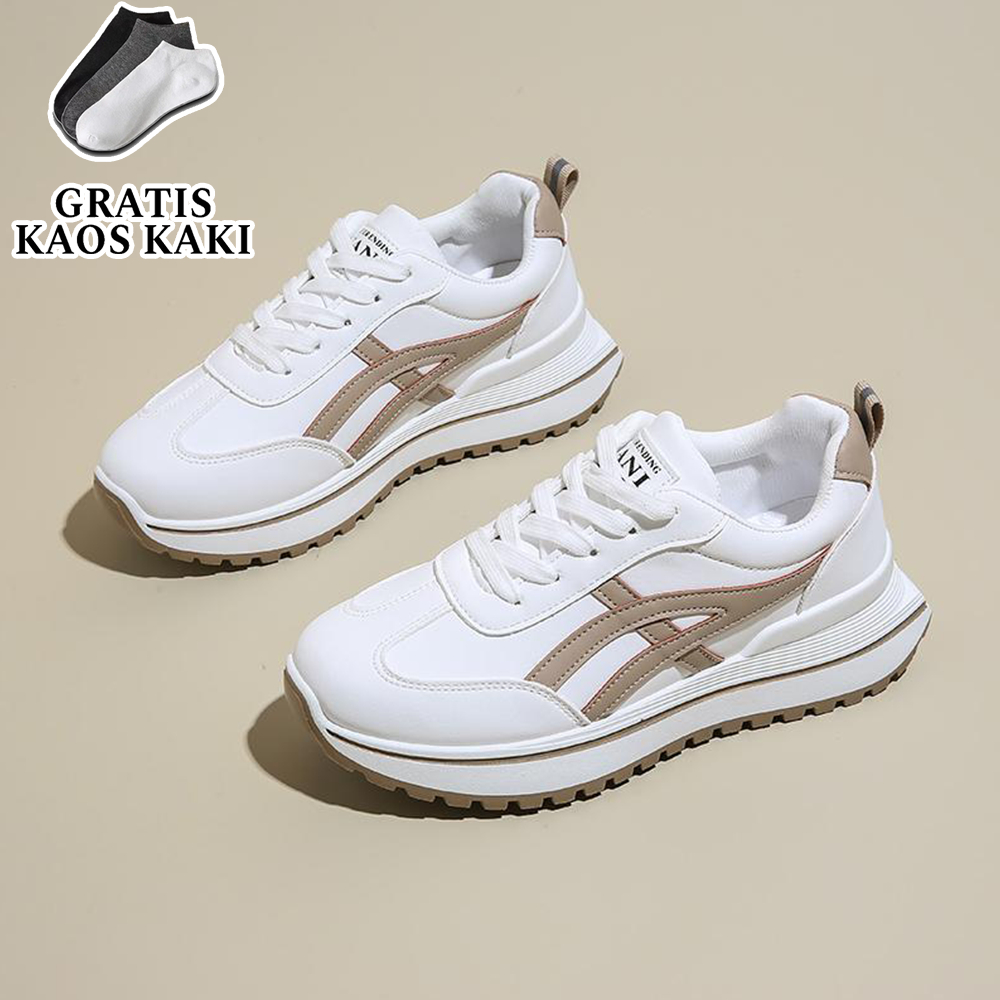BS Sepatu Wanita Sneakers LINEA Sepatu Fashion Casual Korean Shoes Kasual Sport Gratis Kaos Kaki