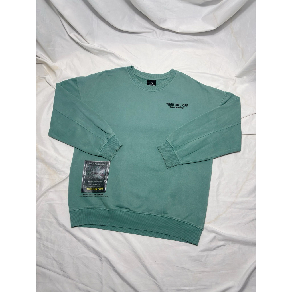 Nego Boskuu > HangTen “Time” Sweater Original - Turquoise [Outfit/Pakaian]Preloved/Second/2nd/Bekas|