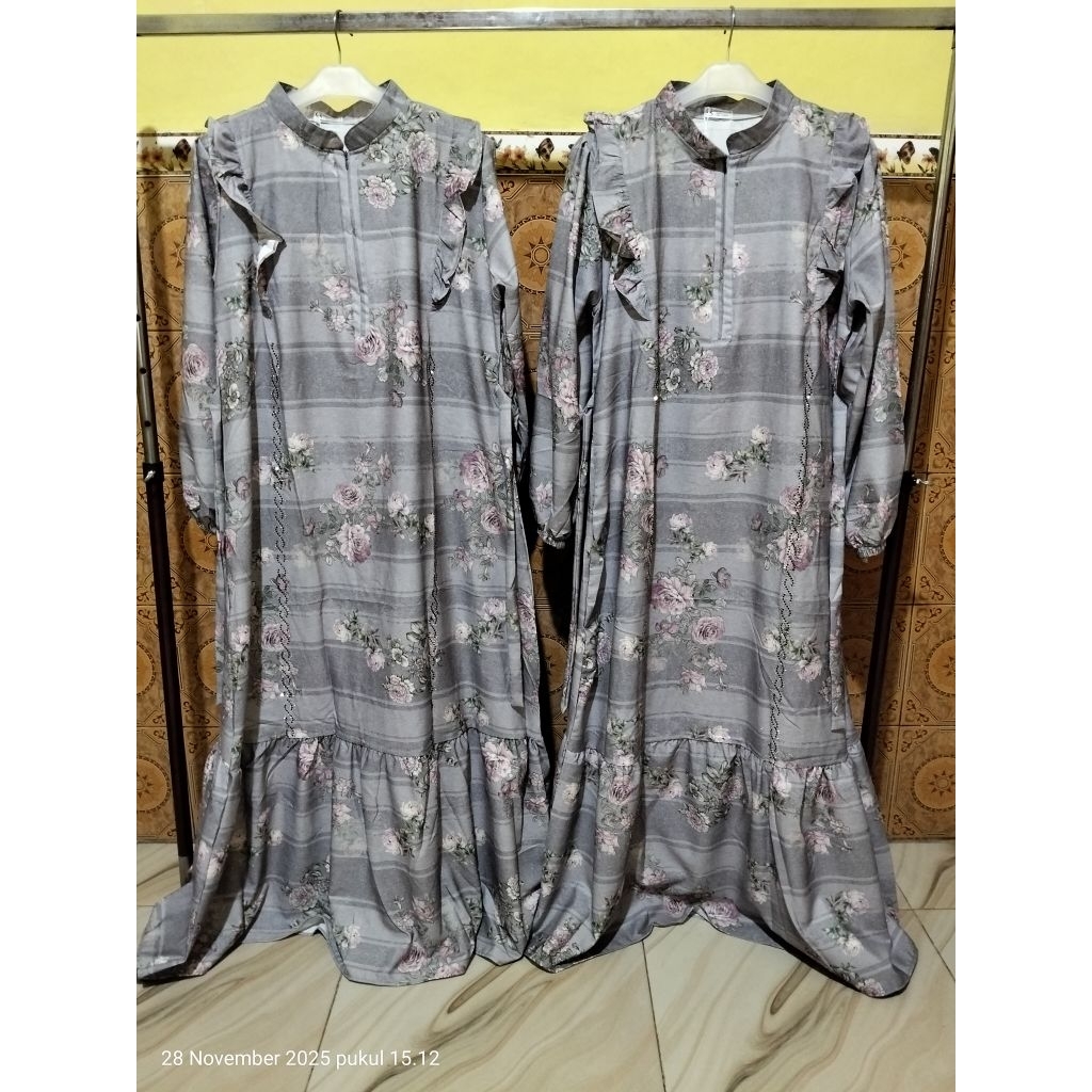 Gamis Wanita Terbaru Printing bunga Premium Coconichi Premium