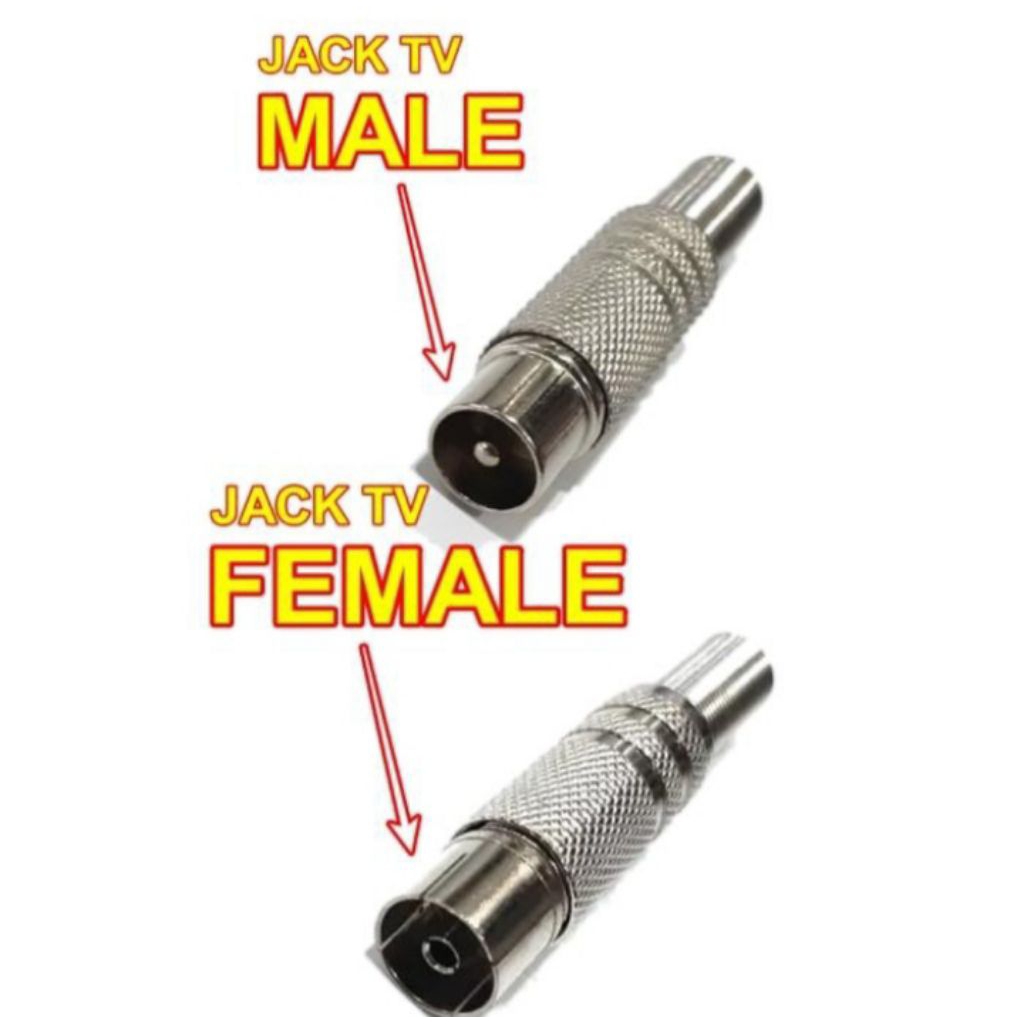 JACK ANTENA KONEKTOR TV COLOKAN ANTENA MALE(LAKI) FEMALE(BINI) jack antena konektor tv