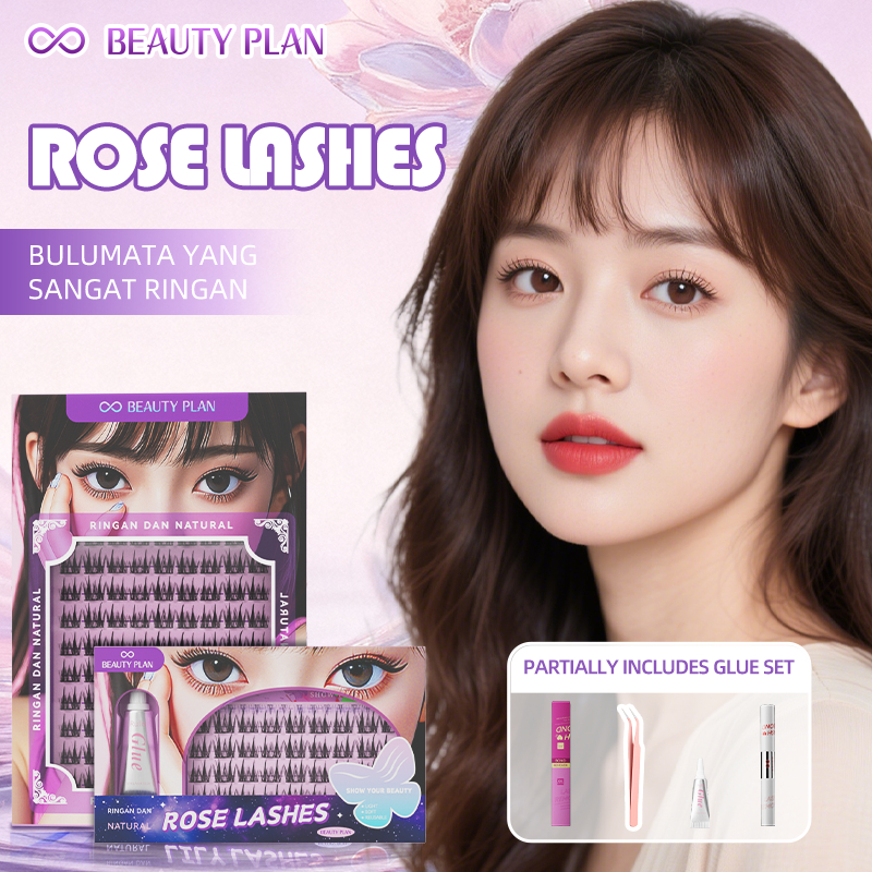 Beauty plan Eyelash Rose Series Bulu Mata Palsu Reusable Alami Eyelash Extension