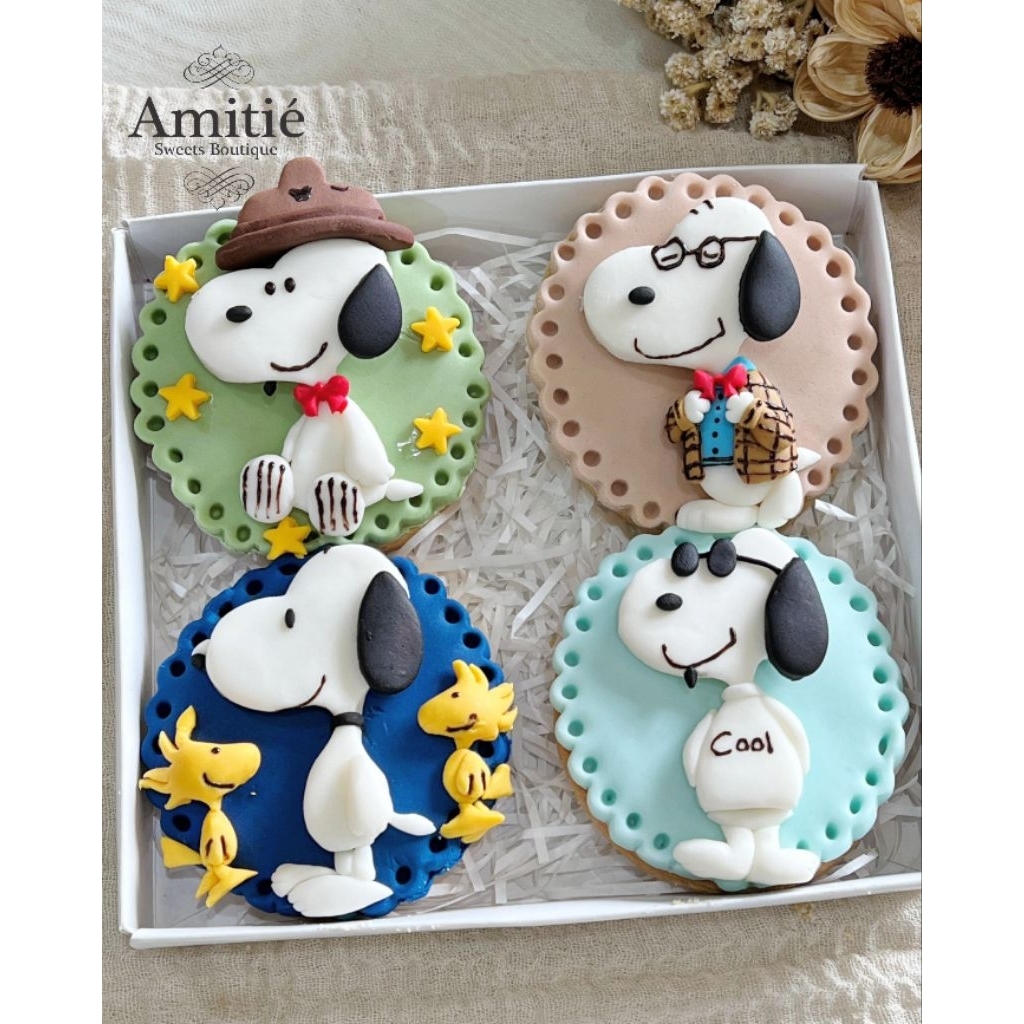 Snoopy (1) Cookies Deco isi 4 /  Cookies Hampers / Birthday Gift / Birthday Hampers / Kukis Natal / 