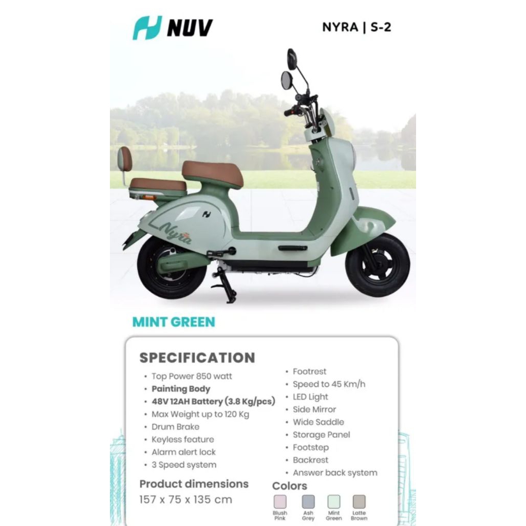 Sepeda Listrik Nuv Nyra 12vt 48ah 850watt
