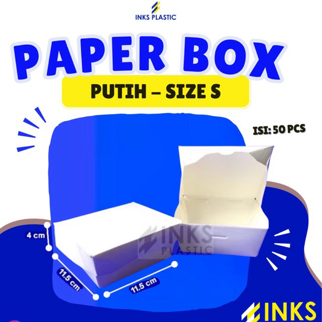 PAPER LUNCH BOX POLOS UKURAN S PUTIH PAPER BOX KOTAK MAKAN