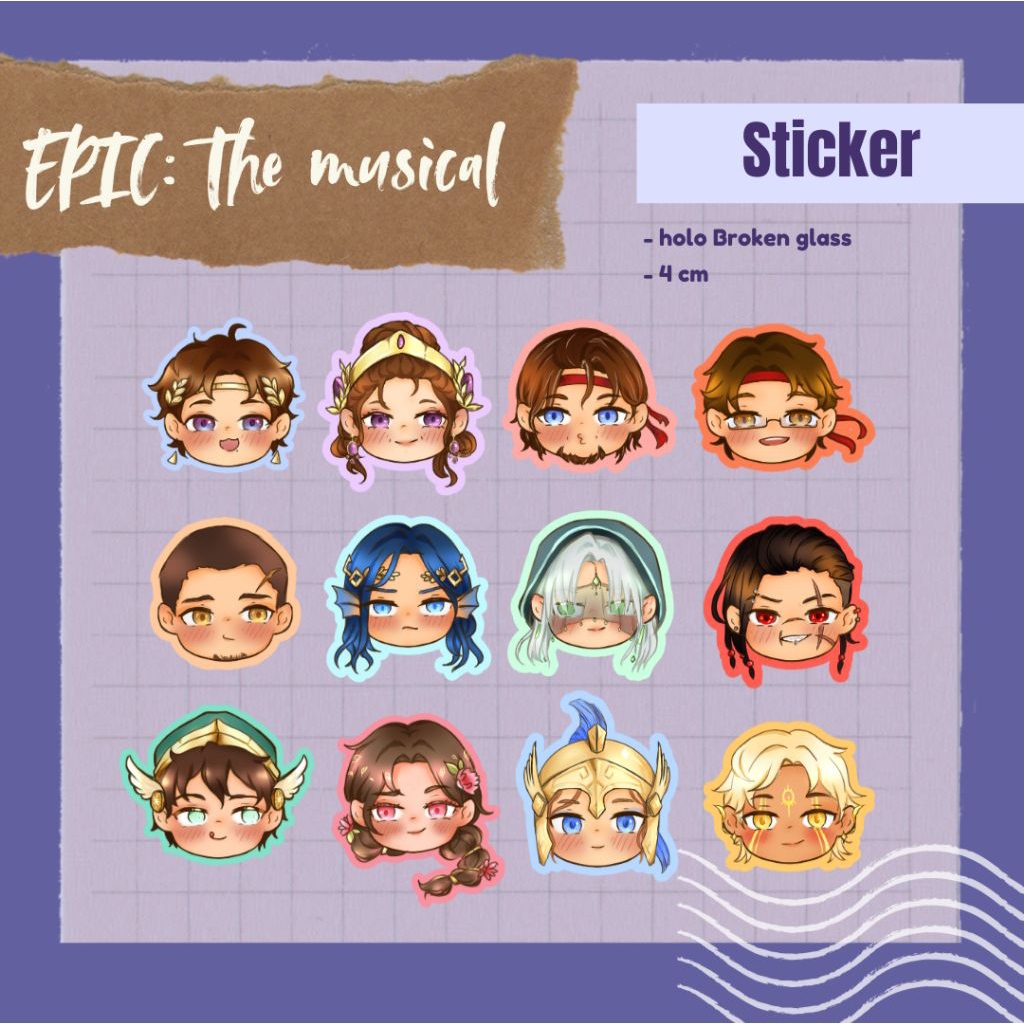 Stiker karakter Epic the musical / character sticker epic the musical